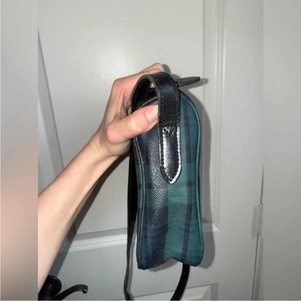 POLO RALPH LAUREN Plaid Shoulder Bag‎ Crossbody Vintage with Luggage Tag